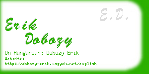 erik dobozy business card